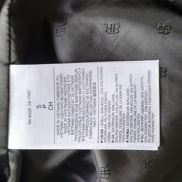 EUC Banana Republic Black Wool Duffle Coat Jacket - Picture 9 of 9